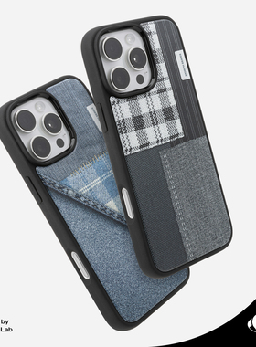 Jascent原创拼接复古牛仔格纹氛围感小众磁吸手机壳适用于苹果iPhone16Pro保护壳