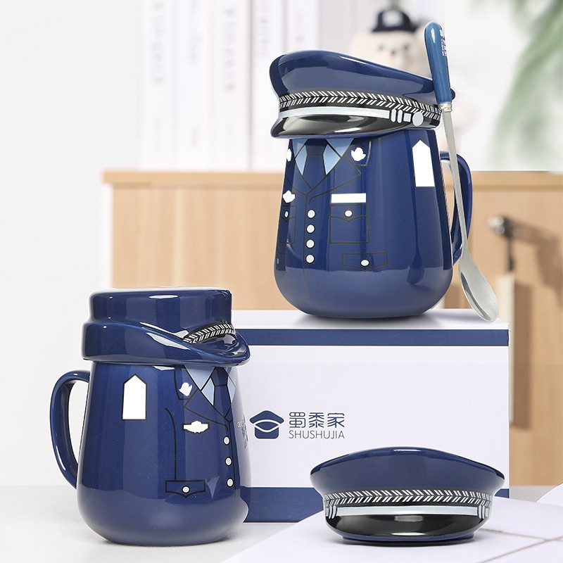 蜀黍家陶瓷杯警察杯子