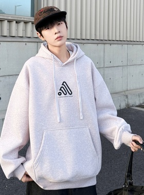 乔迪丹娜冬款2025男大童重磅磨毛一体绒帽衫宽松软糯奥粒绒卫衣厚