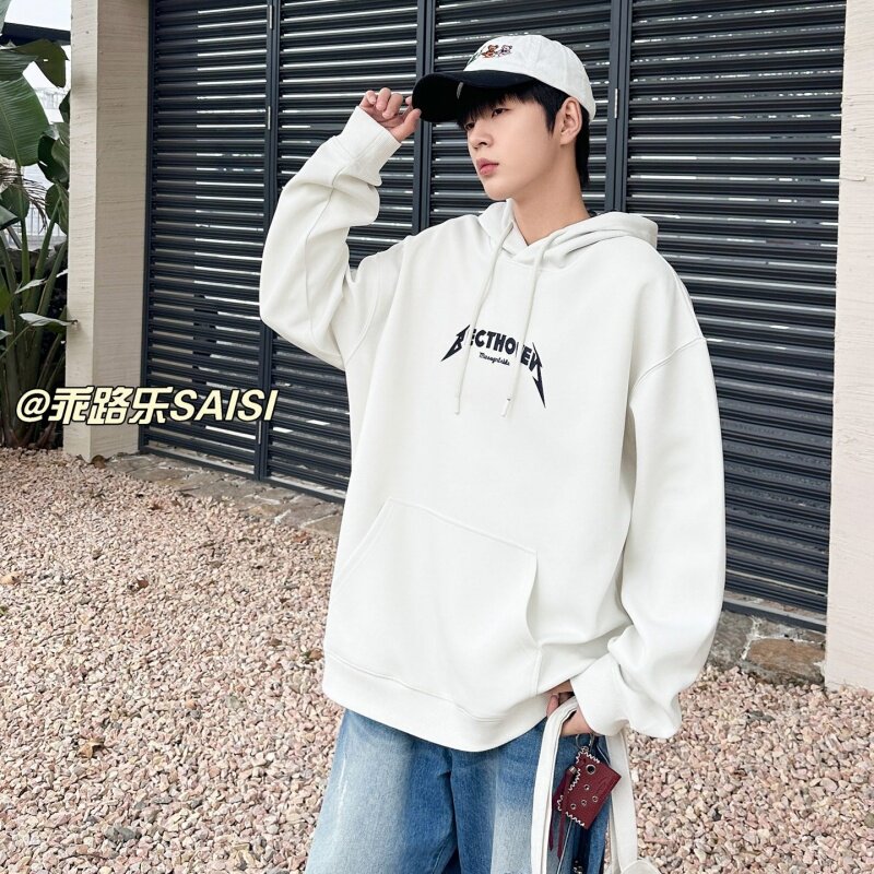 2026春款乖路乐男大童格子连帽卫衣青少年初高中生学院风潮流帽衫