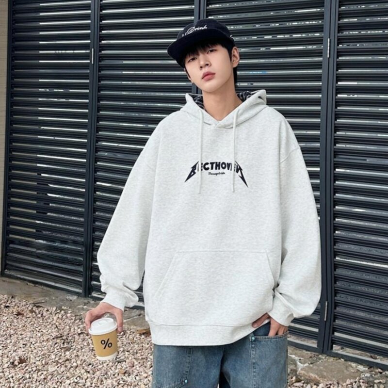 2026春款乖路乐男大童格子连帽卫衣青少年初高中生学院风潮流帽衫