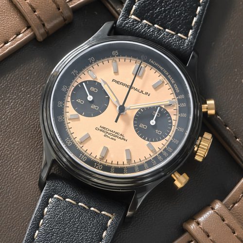 夜光复古熊猫手动机械计时码表男