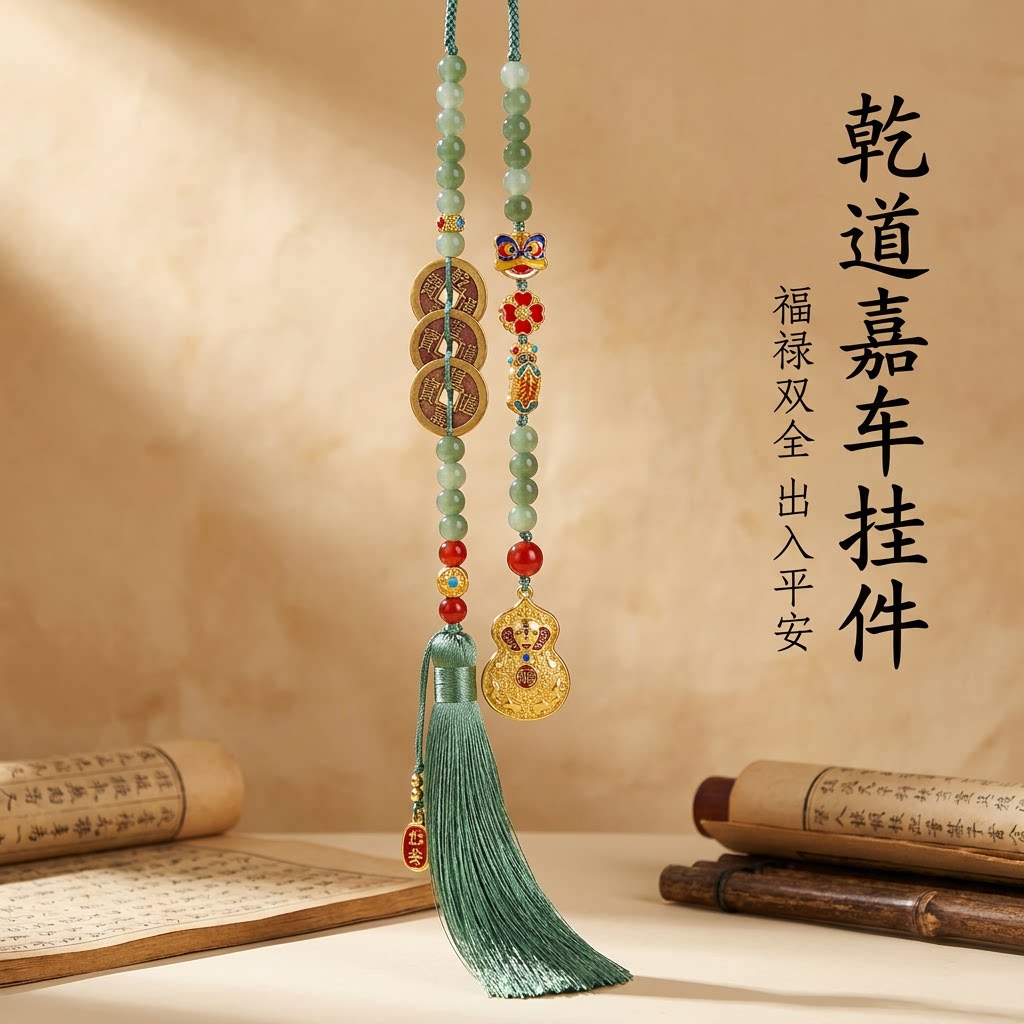 钱到家珐琅彩葫芦平安纳福车挂
