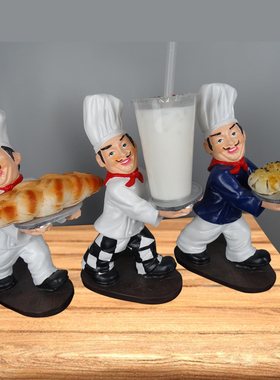 甜品店厨师ins风餐厅人物模型