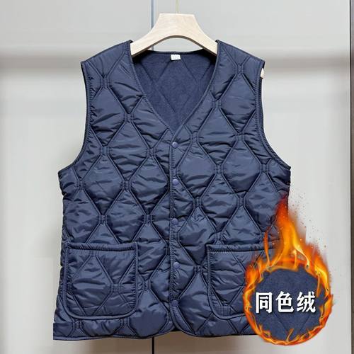 2025新款羽绒棉马甲男士秋冬季中老年加绒加厚保暖背心坎肩爸爸装
