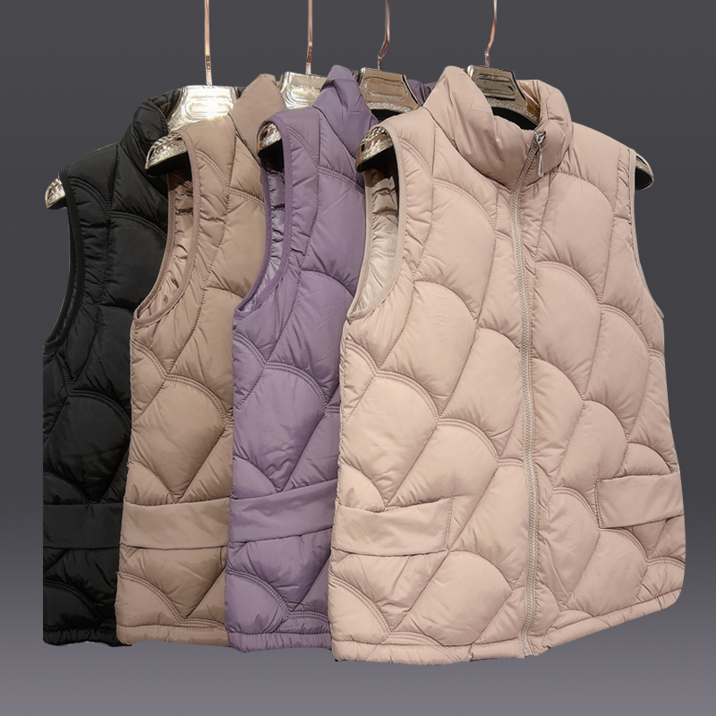 冬装新款轻薄款羽绒棉马甲女短款