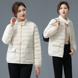 休闲外套保暖棉袄 时尚 立领棉衣女秋冬季 韩系高级感羽绒棉服短款