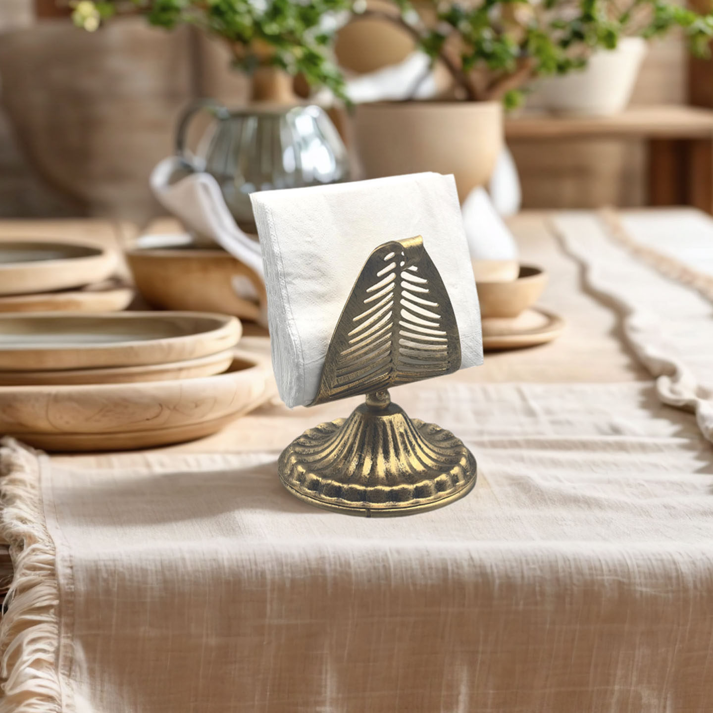 铁艺加厚镂空树叶形纸巾架