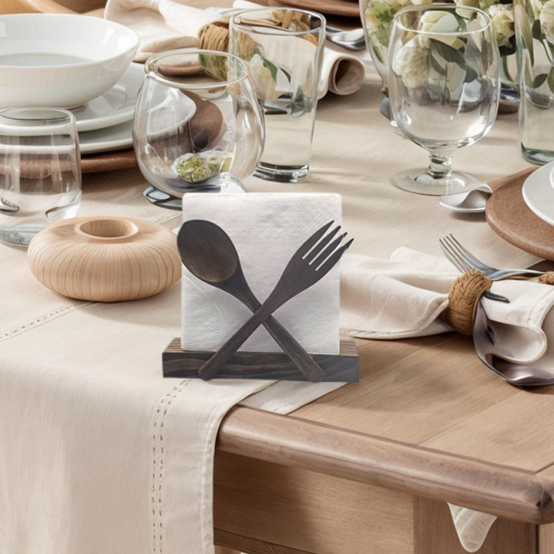 简约现代铁艺木制纸巾架摆件手工