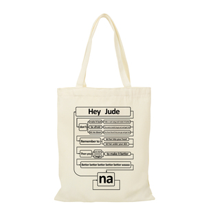 Hey Jude 披头士摇滚乐队帆布包大容量环保拉链手提袋外出购物袋