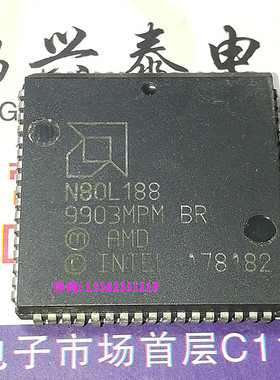 N80L188  AMD 16位 微处理器 PQCC68贴脚 188 老式CPU收藏保用