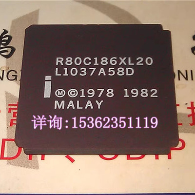 R80C186XL20  英特尔186 四方形 CLCC68引脚 陶瓷镀金微处理器CPU