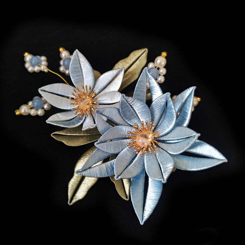 缠花发梳插梳玉兰花发饰宋制配饰