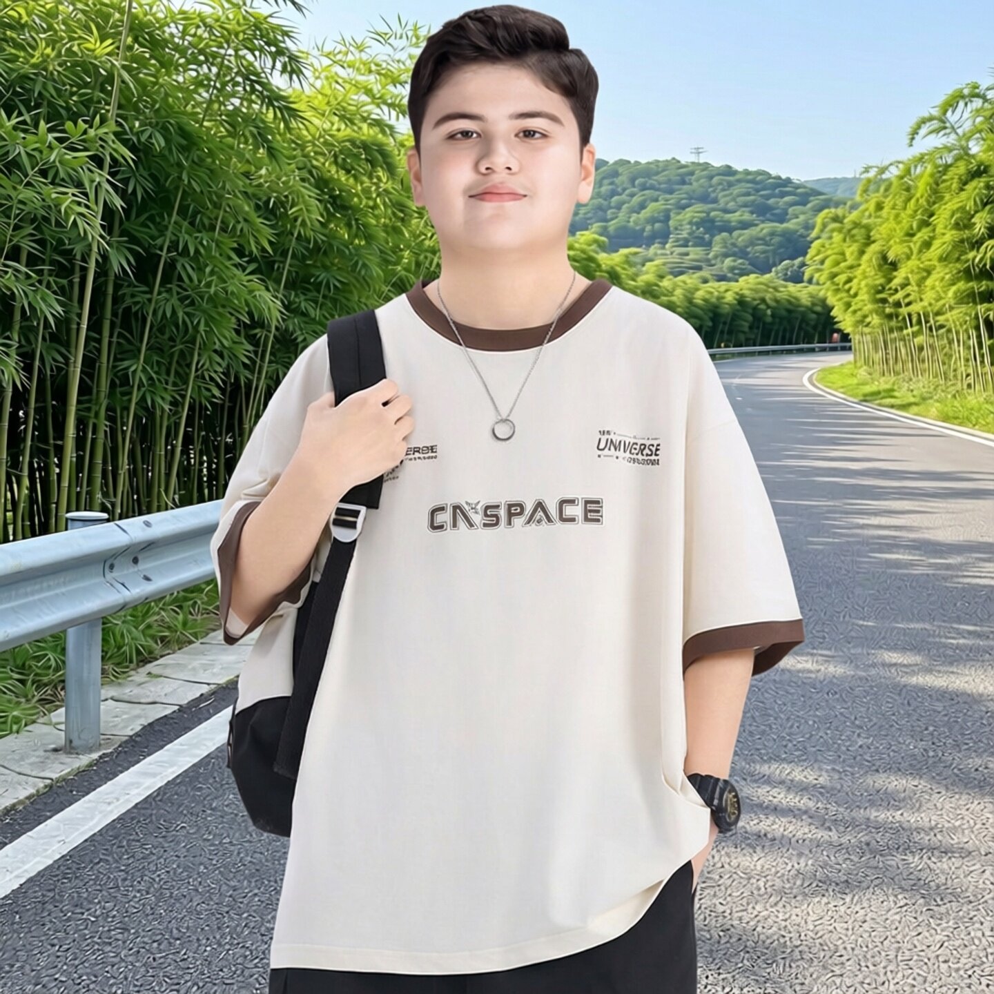 胖男孩夏季短袖T恤宽松青少年儿童男加肥加大薄款半袖体血打底衫