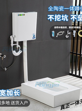 免砌台式蹲便器马桶坐便器改蹲厕防臭家用免挖坑明装陶瓷一体蹲坑