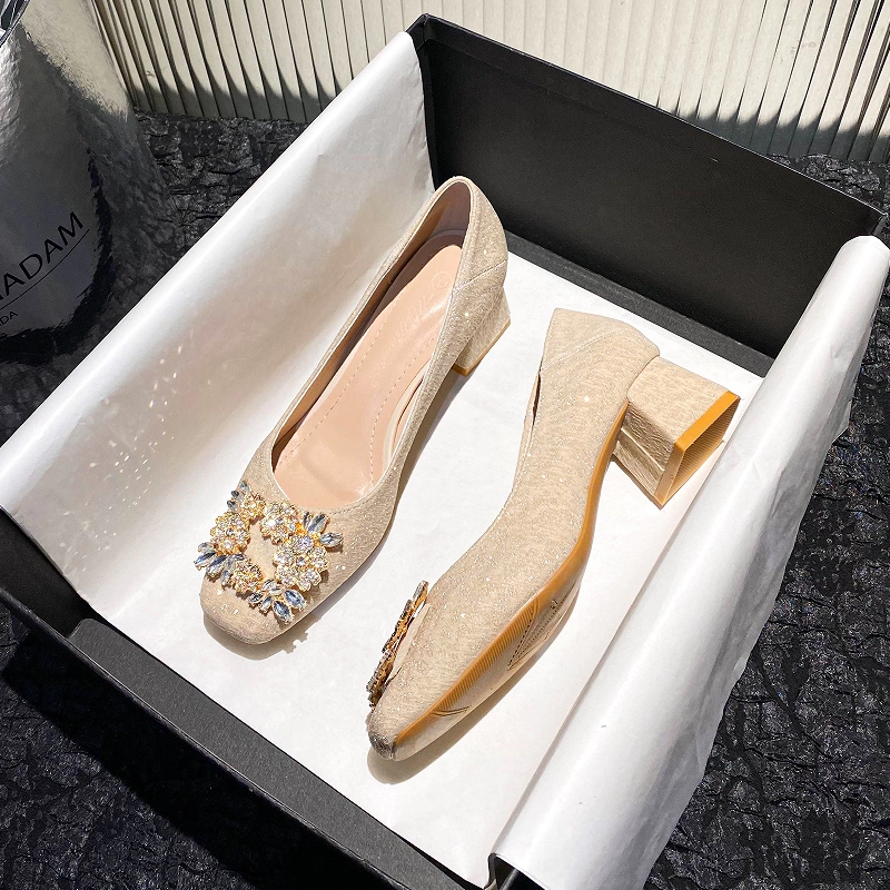 高跟鞋女2025新款小香风单鞋