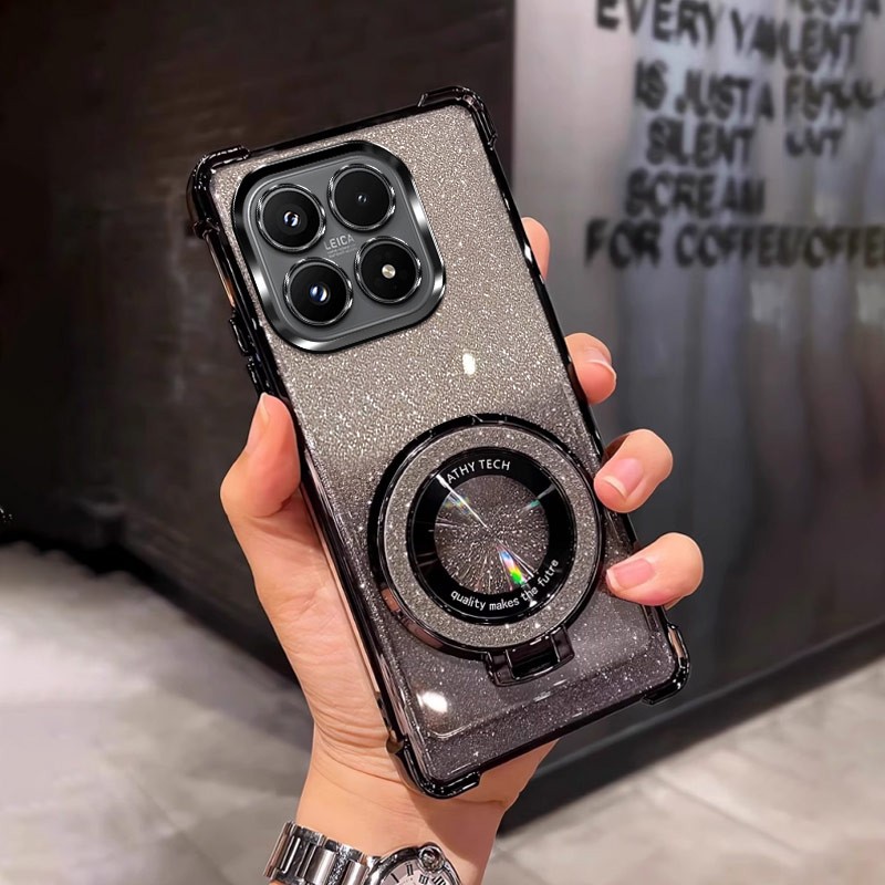 四角防摔带磁吸支架适用于适用小米17手机壳Xml7全包miui17简约男网红女软25113PN0EC外壳透明电镀mi17保护套