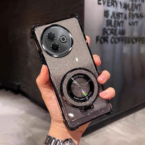 四角防摔带磁吸支架适用于适用红米k80ultra手机壳k80至尊版redmik80ultra外壳透明电镀redmi k80ultra保护套