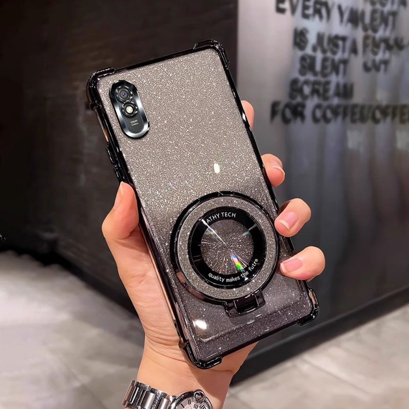 四角防摔带磁吸支架适用于适用红米9isport手机壳国外版女简约男网红个性redmi 9s sport外壳透明电镀保护套