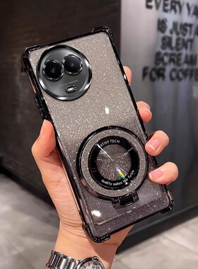 四角防摔带磁吸支架适用于适用realme真我V50手机壳RMX3783简约软全包个性女新款男潮网红外壳透明电镀保护套