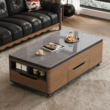 实木升降茶几餐桌两用多功能客厅家用2025新款二合一可移动茶几桌