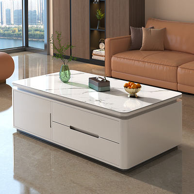 实木茶几电视柜组合2025新款轻奢高级感小户型客厅家用岩板茶几桌