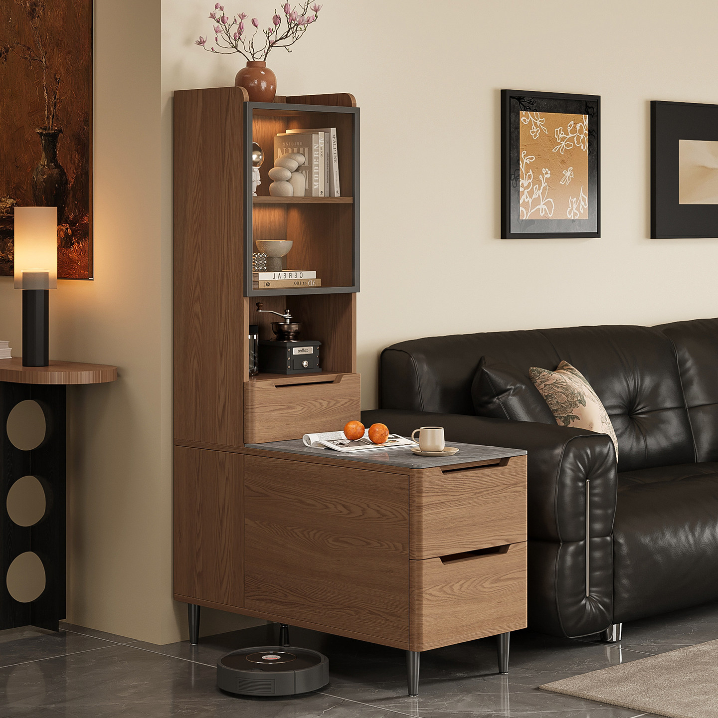 沙发边柜客厅2026新款中古风实木边几侧边柜岩板边桌沙发柜置物架,住宅家具,角几/边几,淘宝优惠券,粉丝福利购,淘宝优惠卷