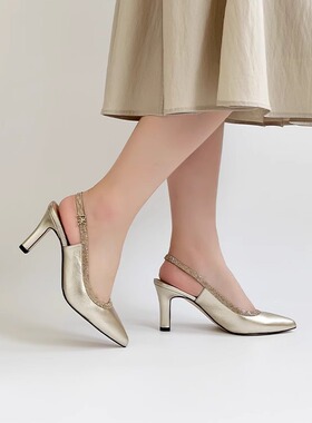 德国PETER KAISER女鞋2025春夏新品水钻尖头细高跟单鞋凉鞋79641