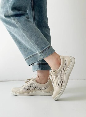 德国CAPRICE凯蝴蝶女鞋春夏牛皮镂空拉链舒适厚底运动休闲鞋23554