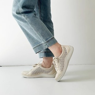 德国CAPRICE凯蝴蝶女鞋 23554 春夏牛皮镂空拉链舒适厚底运动休闲鞋
