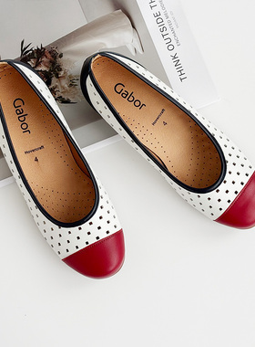 德国Gabor嘉宝嘉步女鞋2024春夏新品经典软底舒适镂空单鞋44.169