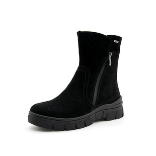 德国CAPRICE凯蝴蝶女鞋 牛皮加绒防水雪地靴中筒靴26437 秋冬新品