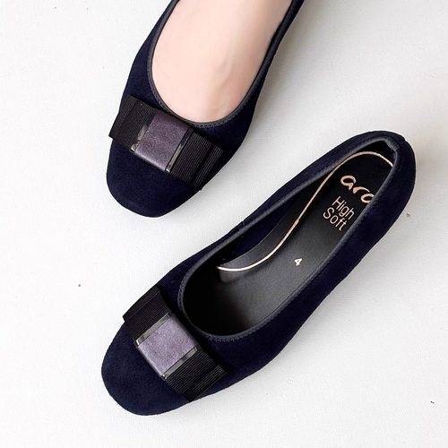 德国Ara鹦鹉女鞋秋冬25新品优雅牛皮蝴蝶结通勤软底中跟单鞋11884