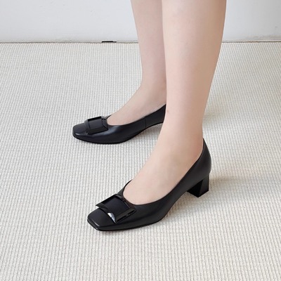 奥地利hogl友高羊皮软底中跟单鞋