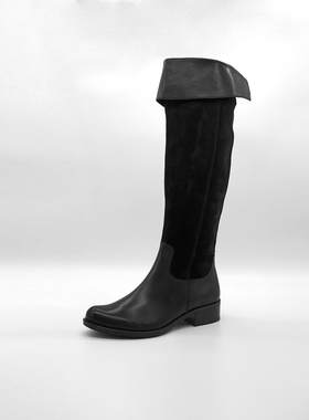 特价德国Caprice凯蝴蝶女鞋秋冬牛皮薄绒侧拉链翻筒时装长靴25518