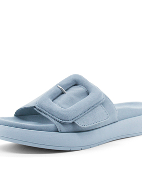 断码折扣38码德国Gabor嘉步嘉宝女鞋春夏羊皮方扣软厚底拖鞋23751