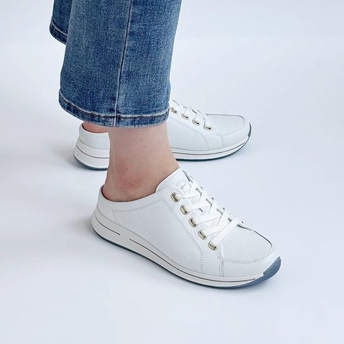 德国Ara鹦鹉女鞋2025春夏新品牛皮系带休闲半拖厚底运动拖鞋24824