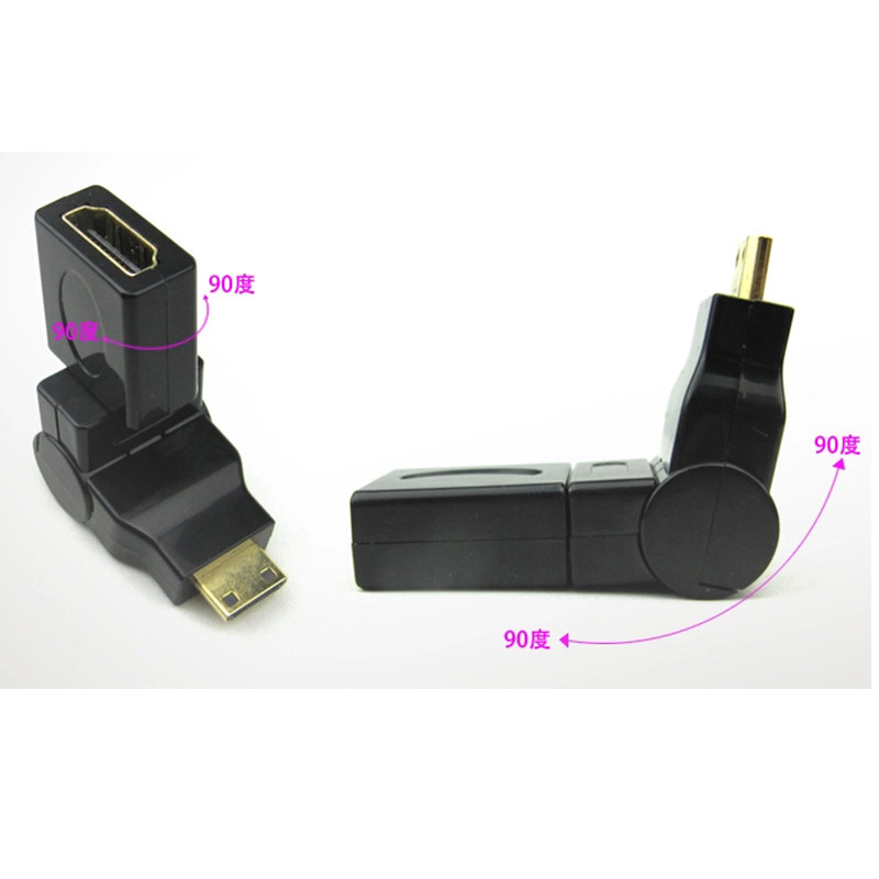 平板电脑数码相机接电视显示屏C型Mini HDMI转HDMI母360度旋转头