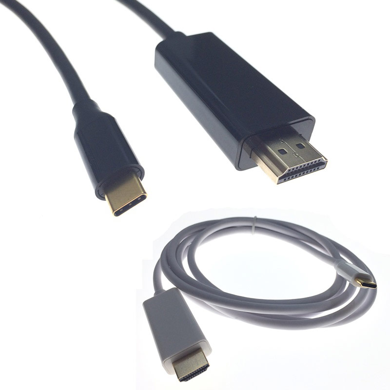 4K笔记本电脑macbookpro type-c转HDMI视频线USB-C双面插头USB3.1
