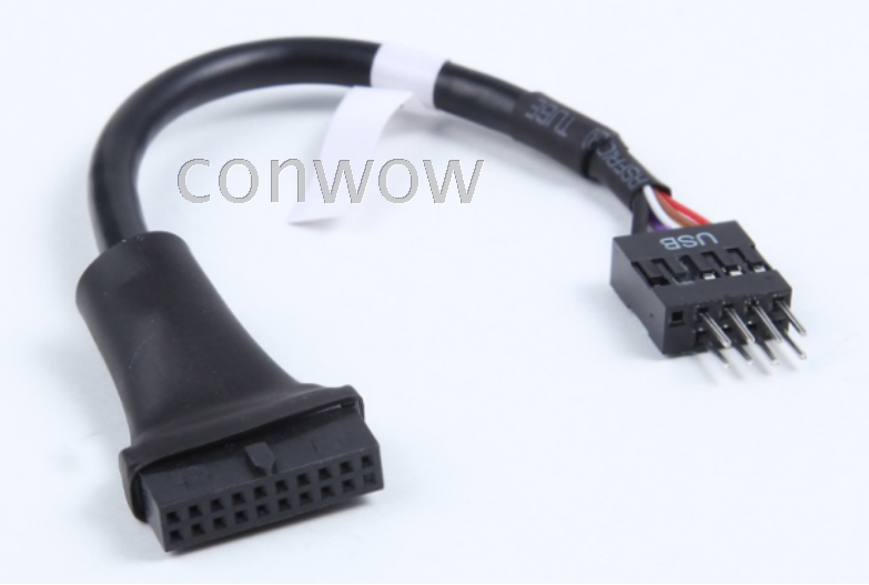15CM USB3.0转USB2.0 19针转9针 20pin转9针 20PIN排线19针usb3.0