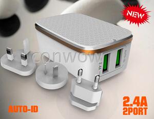 。LDNIO 5V2.4A多功能手机平板电脑充电器2口USB充电头英规欧规美
