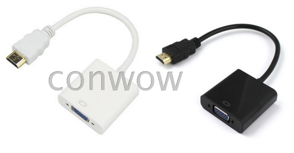 HDMI转VGA高清转换器 hdmi to VGA线 HDMI公VGA母转接头芯片20CM