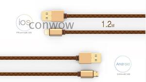LDNIO 安卓手机iphone5/6S手机充电数据线USB转Micro连接线双插头
