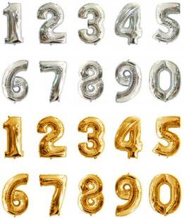 圣意中号24寸数字球字母气球银色婚房布置1314字母26个字母齐全