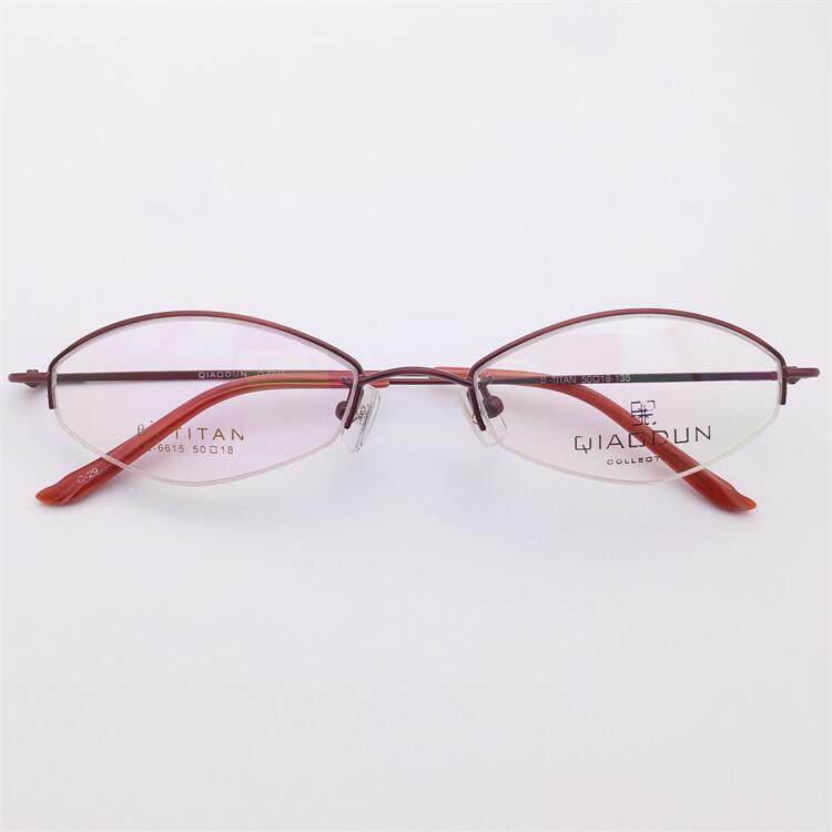 外贸原单日本订单超轻7克红色商务气质半框菱形框细腿眼镜架女