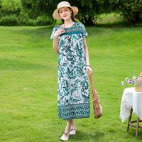 2026 New high-end cotton and silk nightgown, elegant dress, home wear, large-sized pajamas, cool, comfortable and loose for outerwear thumbnail 5