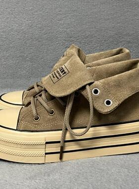 Mistery休闲百搭潮流厚底美拉德穿搭透气加绒冬季增高帮帆布鞋女