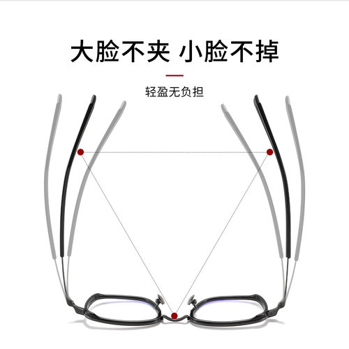 复古方框高度数宽边纯钛架板材内