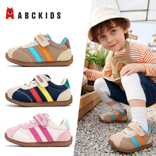 ABCKIDS 60372026秋季新款男女童魔术贴网面拼接休闲运动鞋