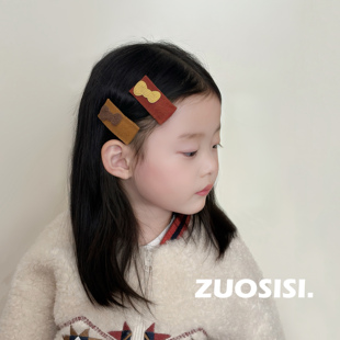 ZUOSISI秋冬儿童发饰 女童可爱蝴蝶结简约BB夹 女宝百搭掰掰发夹